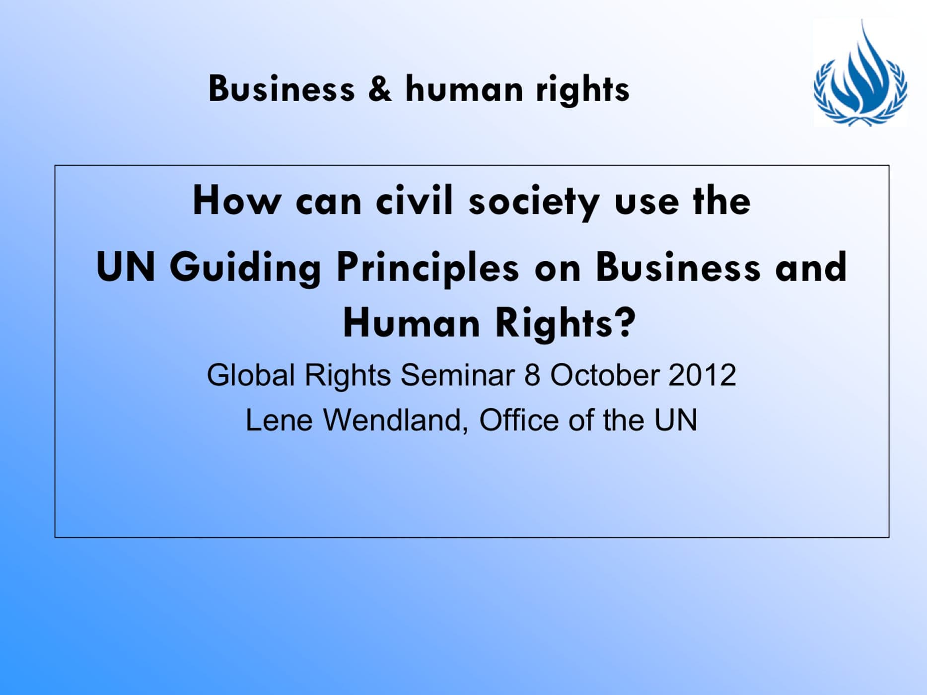 Cover of How can civil society use the UN Guiding Principles on Business and Human Rights.