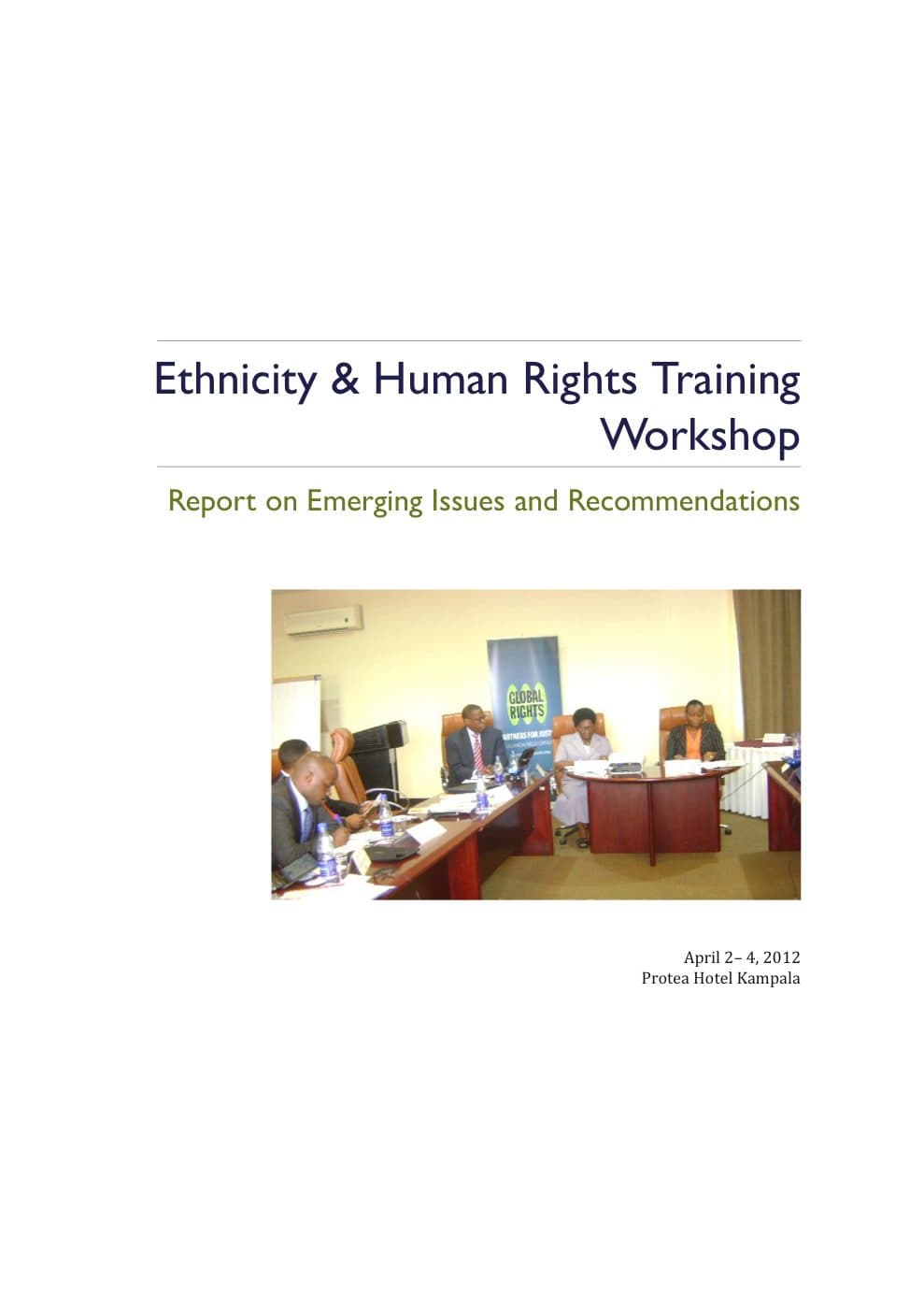 Cover of Ethnicity & Human Rights Training Workshop.