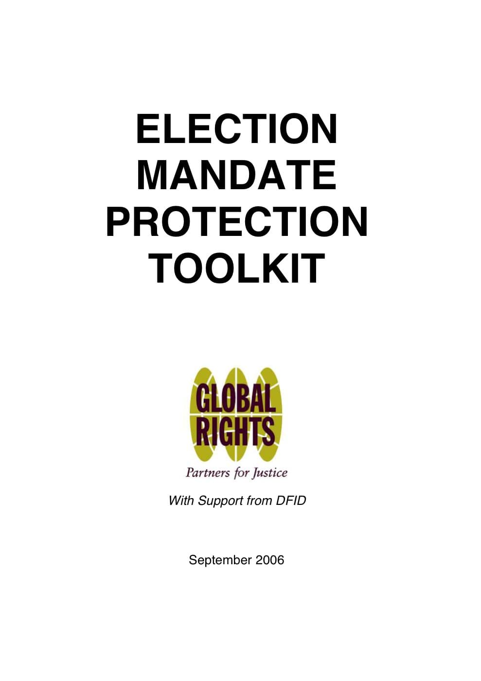 Cover of ELECTION MANDATE PROTECTION TOOLKIT.