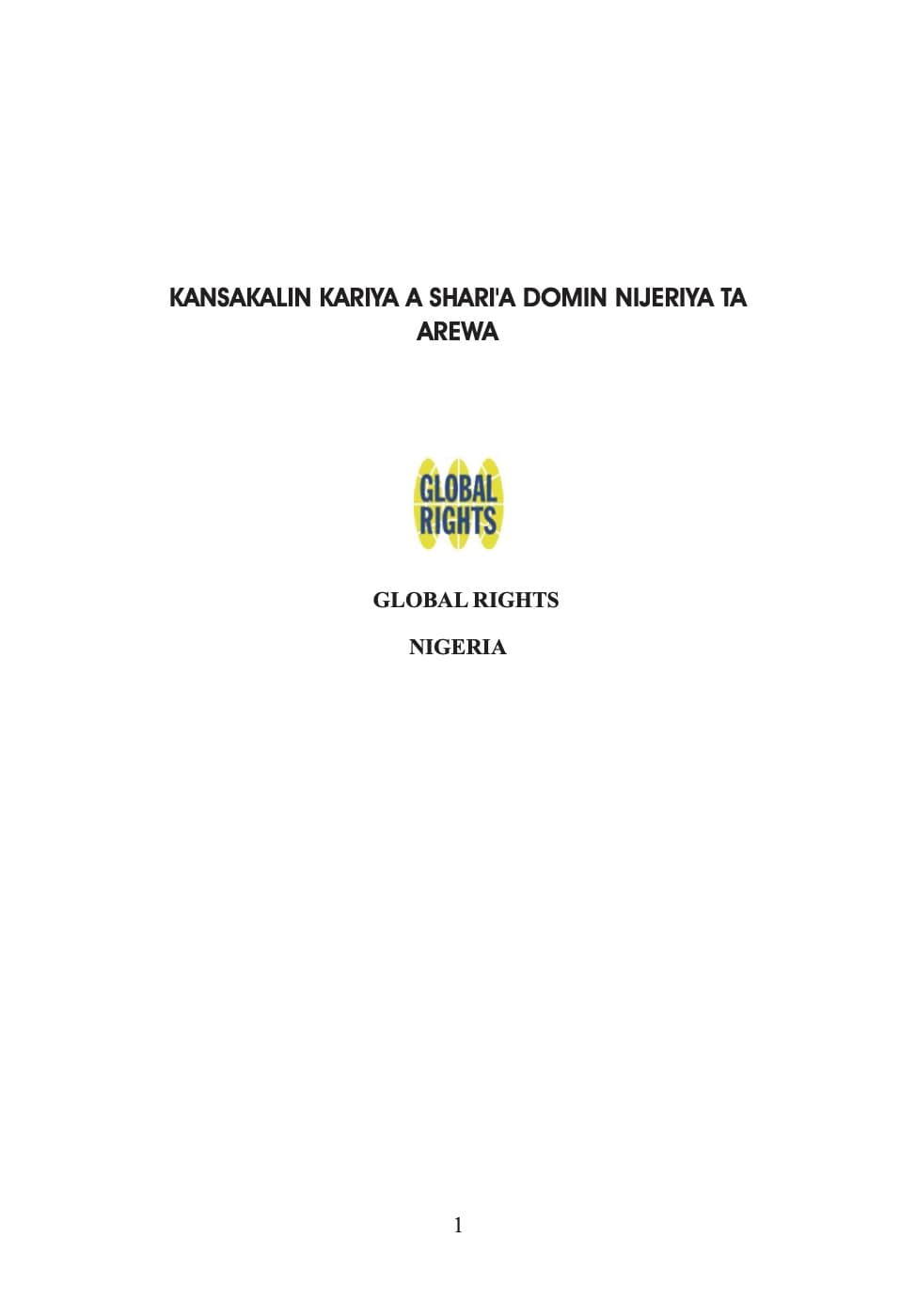 Cover of the Hausa language version of the Paralegal Toolkit on Improving Women’s Access to Justice in Northern Nigeria.