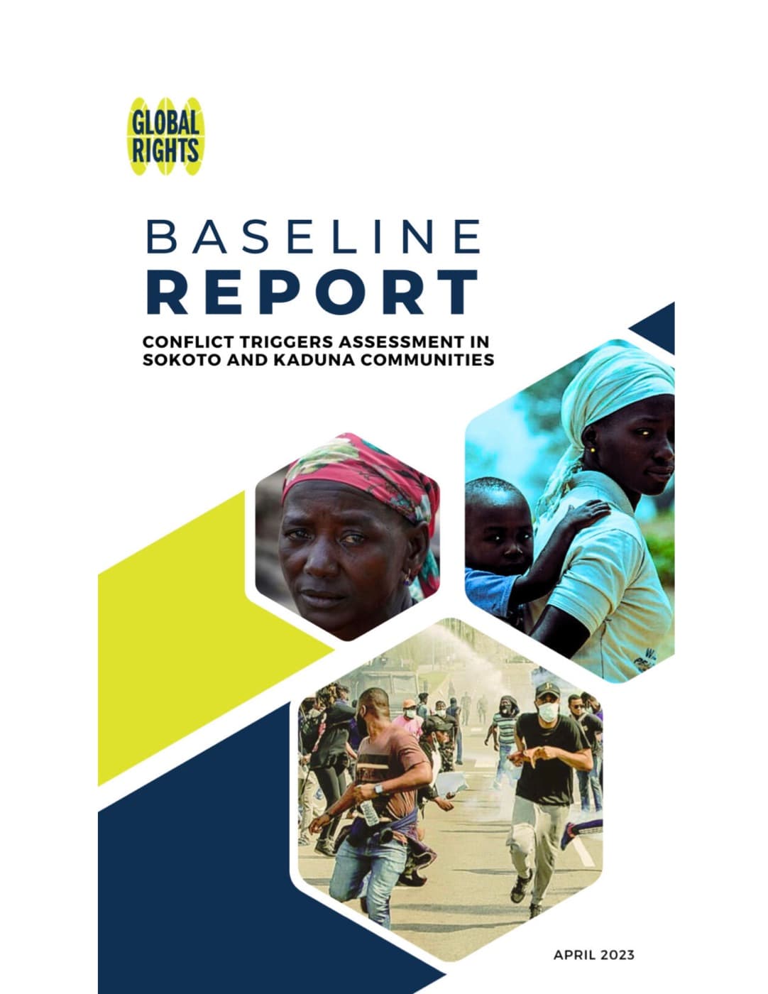 Cover of the Global Rights Baseline Report on Conflict Triggers in Sokoto and Kaduna States.