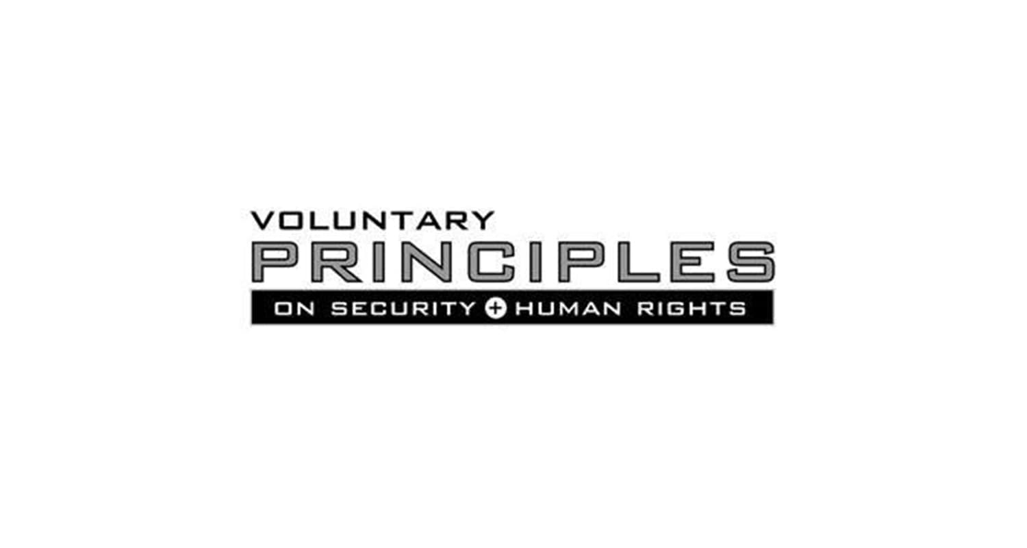 Voluntary Principles Initiative: a dove in flight, carrying a padlock.